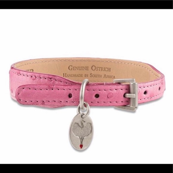 Handmade Ostrich Dog Collar - Picture 2 of 7